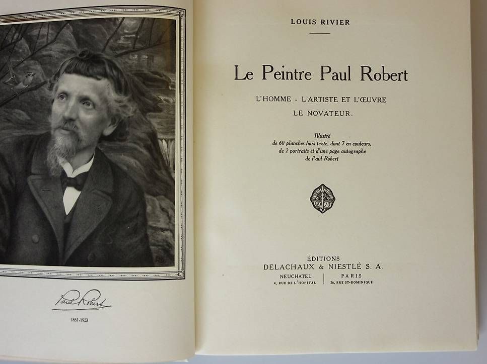 Libri: Le peintre Paul Robert, 1929 Louis Rivier – Usato da Chernex venduto da Nouveaunom 1