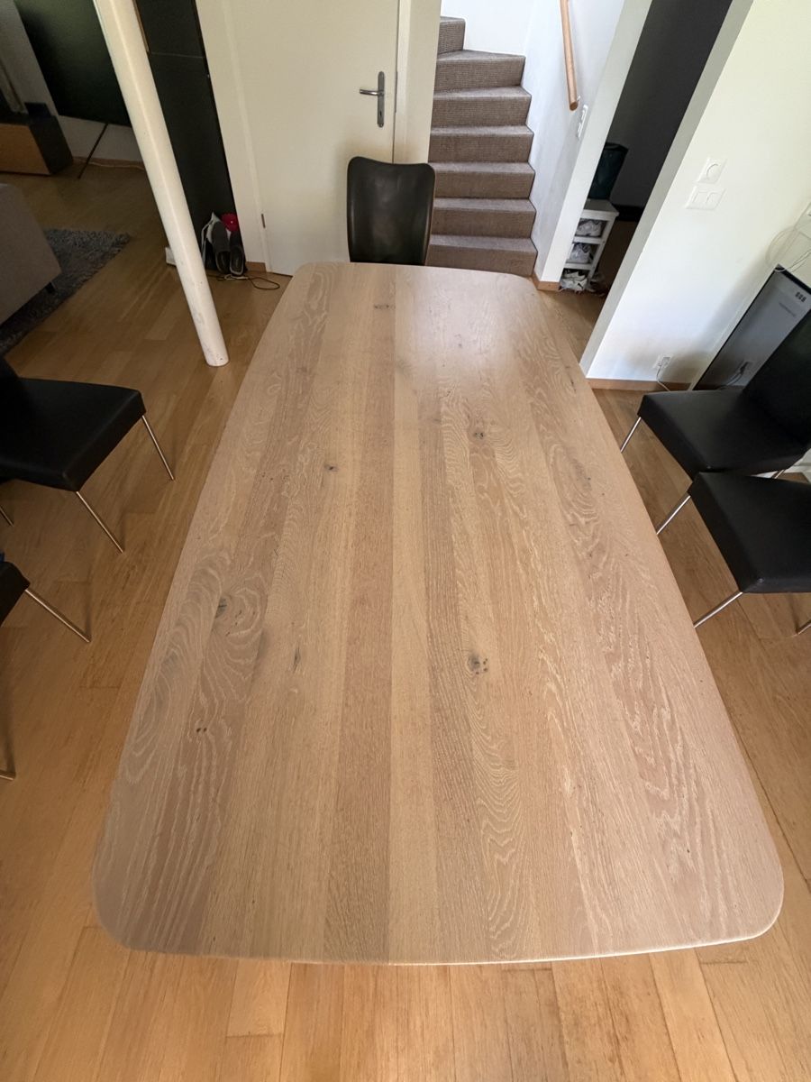Tische: Table en bois vitrifiée avec pied central 100 x 200 cm – Gebraucht aus Founex von ann_z27t 2