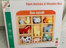 Spielba Bauernhoftiere Holzbox 18m+ neu