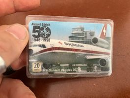 ALTE TELEFONKARTE SWISSAIR SELTEN VON 1998 UNGEBRAUCHT