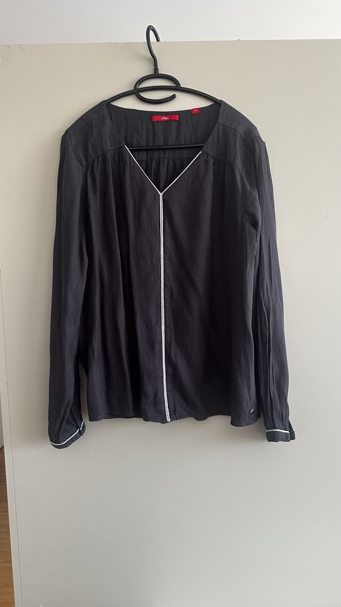 S.Oliver Camicette: s.Oliver Bluse dunkelgrau Gr. 42 elegant & schick – Usato da Winterthur venduto da -BeHappy24-
