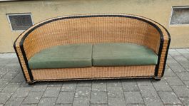 Rattansofa Sofa in echtem Rattan Rattan Lounge
