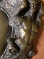 ❤ Schweres Bronze Relief mit Wappen und Geflügelte Faune 👀