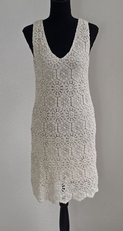 Hallhuber Sommerkleid gehäkelt Creme Grösse 36 neuwertig