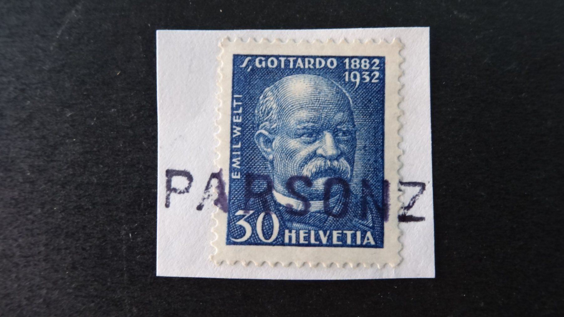 Tutti i francobolli: PARSONZ (Graubünden)  Stabstempel  49 – Usato da Anwil venduto da larks