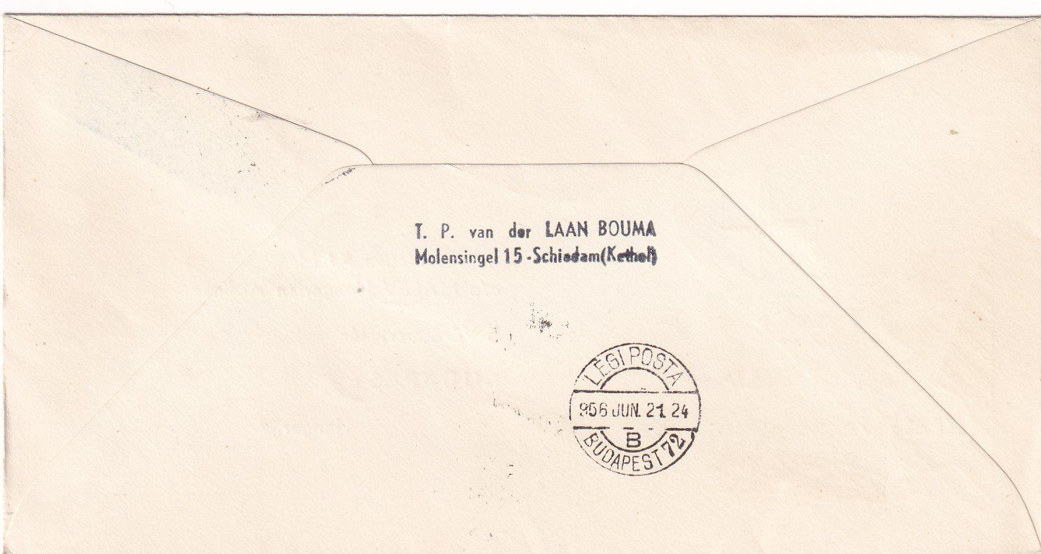 Tutti i francobolli: Erstflug KLM Amsterdam - Budapest 1956 – Usato da Baar venduto da Asmara111 1