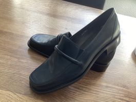 MUBB Schuhe/LOAFER LEDER GR.38,5 Schwarz/ins Dunkelblau NEU