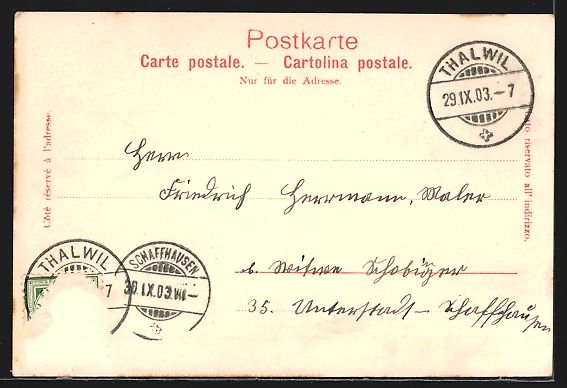 Cartoline postali: Thalweil, Ansicht vom Oberdorf, Kirche u – Usato da Berlin venduto da bartko-reher 1