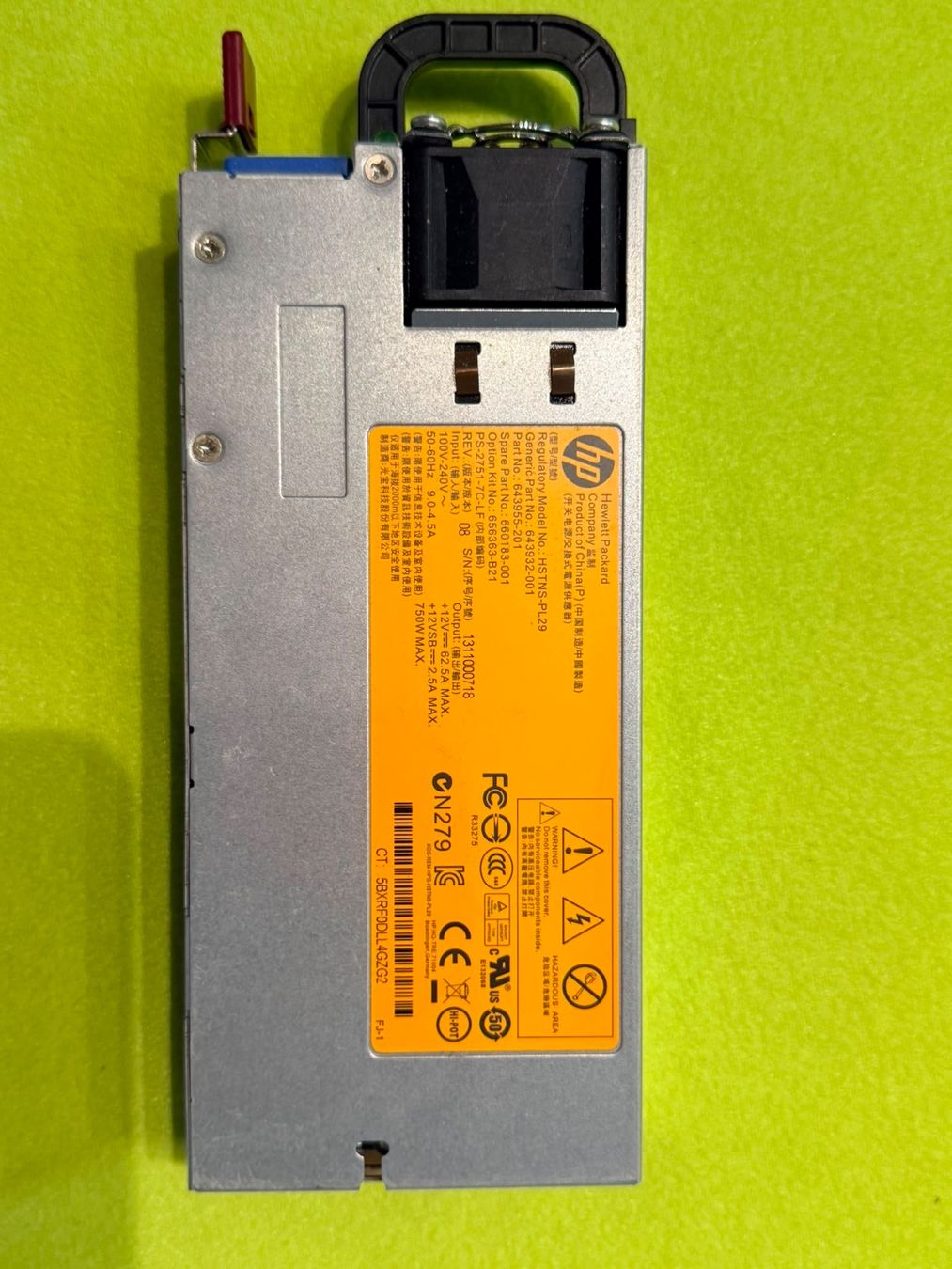 Hewlett Packard Server: HPE PSU 750W for Gen8 servers – Usato da Spreitenbach venduto da Nofear2u