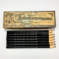 Lot de 7 crayons lithographiques Korn's No. 3 Vintage Rare