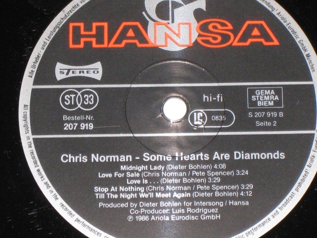 Dischi in vinile: LP - CHRIS NORMAN - SOME HEARTS ARE DIAMONDS – Usato da Steckborn venduto da Quo7 2