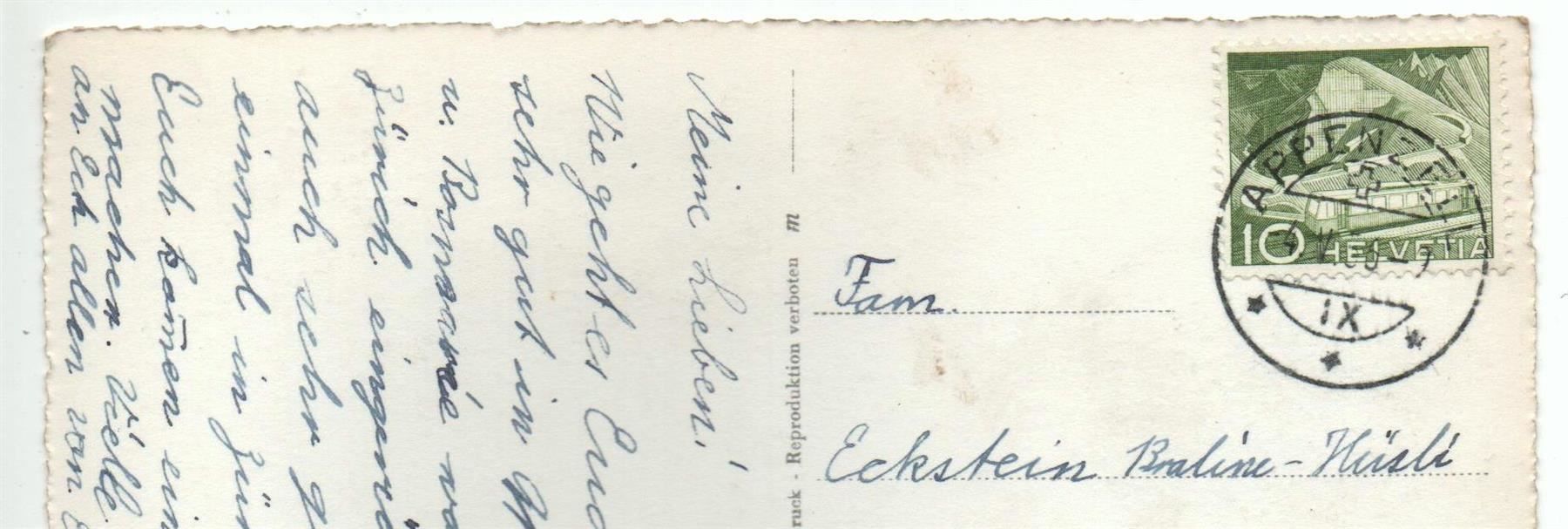 Cartoline postali: APPENZELL No. 26648 – Usato da Jona venduto da philajona 1