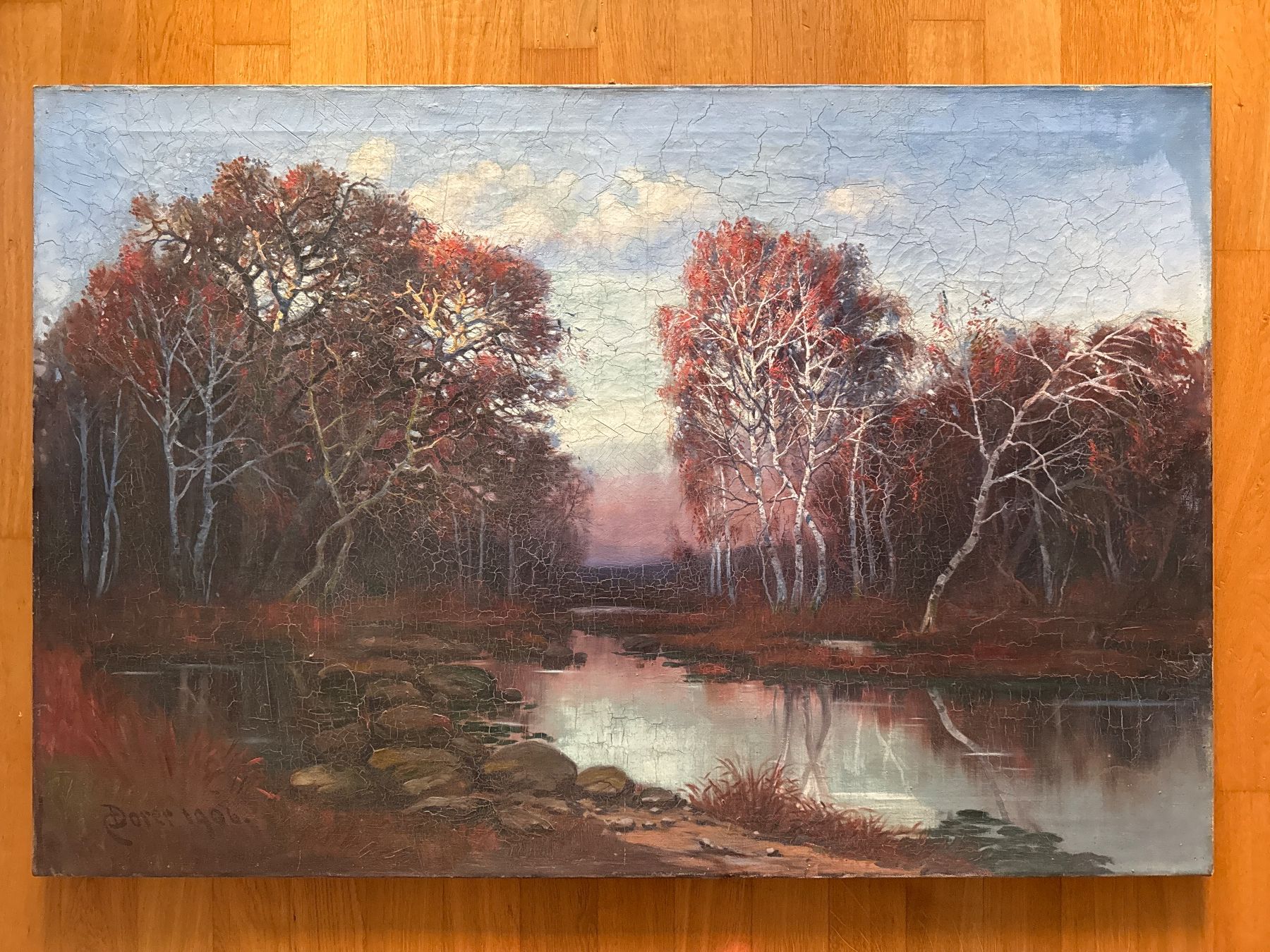 Tableaux: Gemälde Landschaft mit Bach und Bäumen – D'occasion à Zürich par rom_mm69