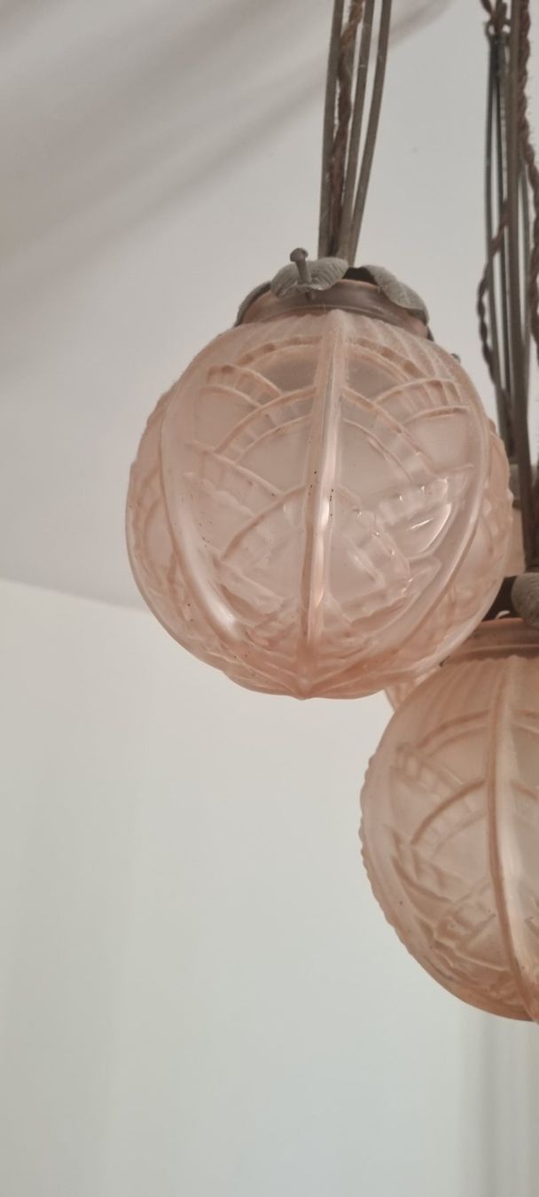 Lampadari & plafoniere: Art Deco Hängelampe mit Glaskugel, 4-flammig – Usato da Basel venduto da Jcva 7
