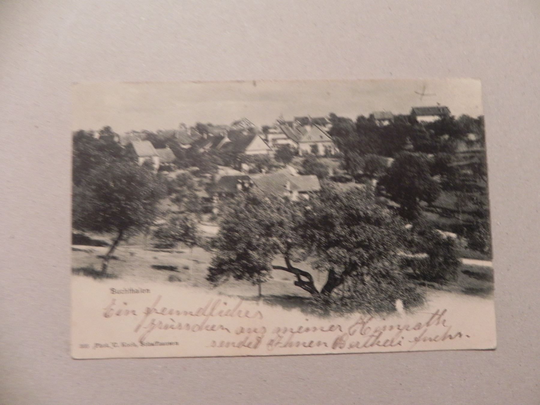 Ansichtskarten: Ansichtskarte Buchthalen SH 1908 – Gebraucht aus Siebnen von krimsie