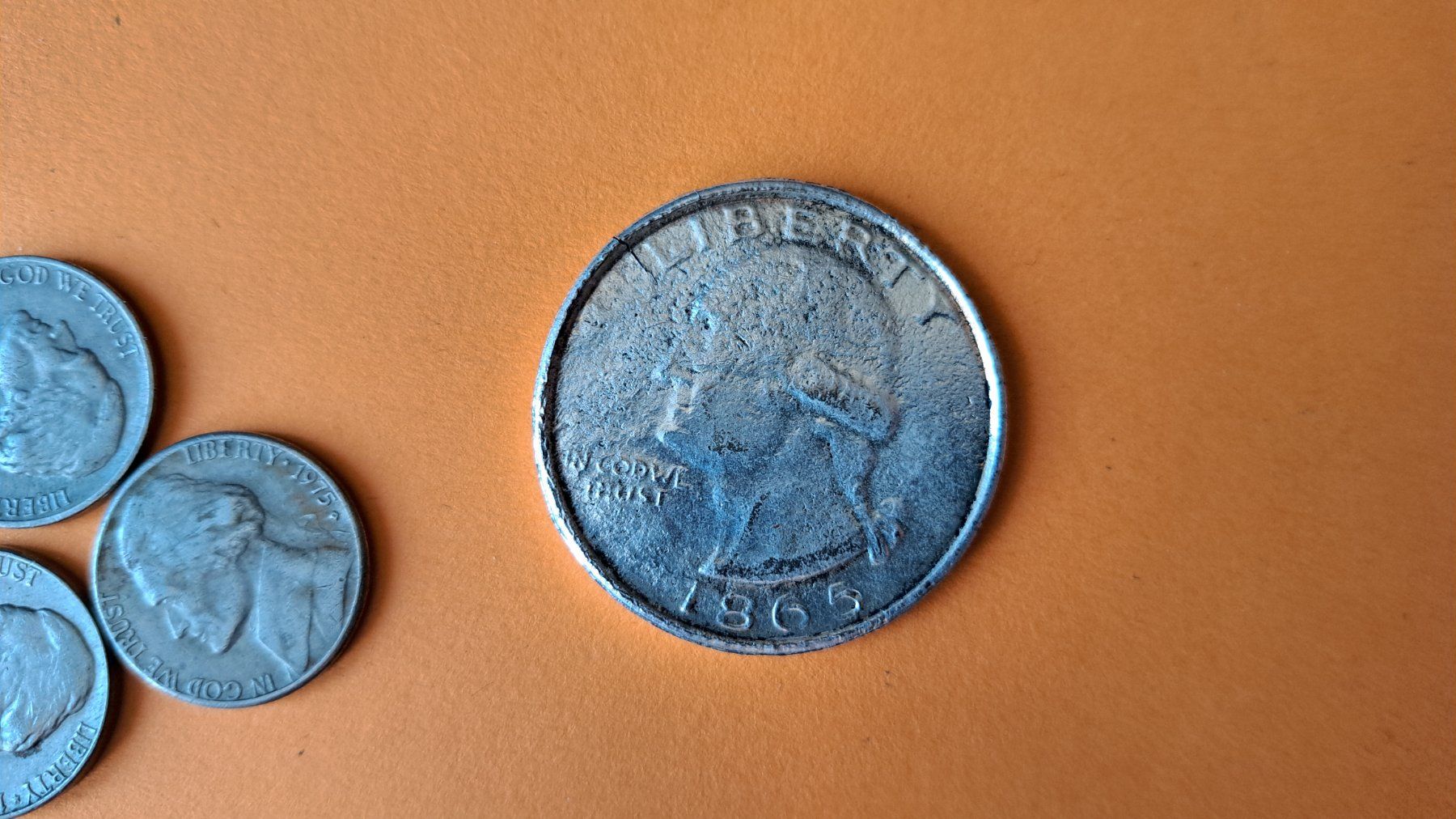 Tutti le monete: 1 Dollar 1865 +div.Cents +div.Quarter – Usato da Affeltrangen venduto da Handre 2