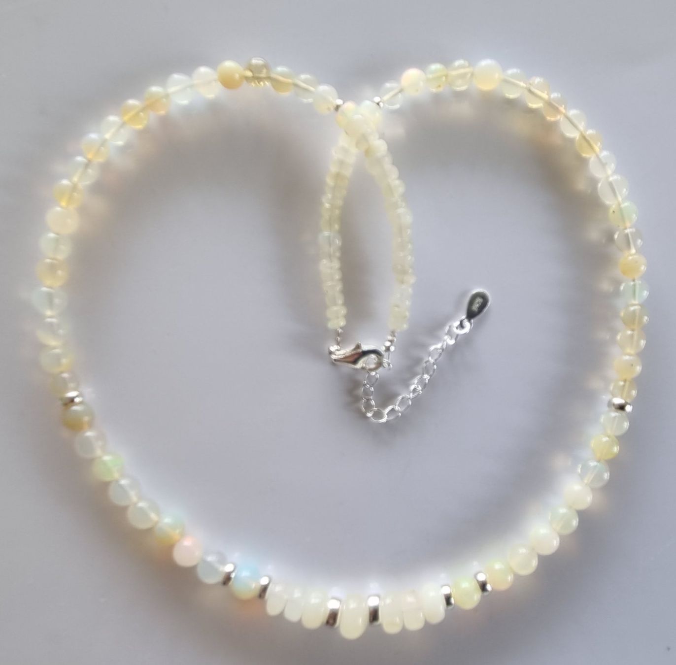 Catenine: White Fire Opal Halskette OP-12 – Nuovo e nell'imballaggio originale da Luzern venduto da Cellina1 2