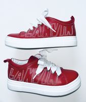 Lanvin girls red leather sneakers 32 NEW