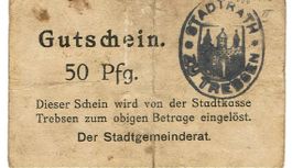 Trebsen 50 Pfennig+Stempel ohne Datum SS+-SS++