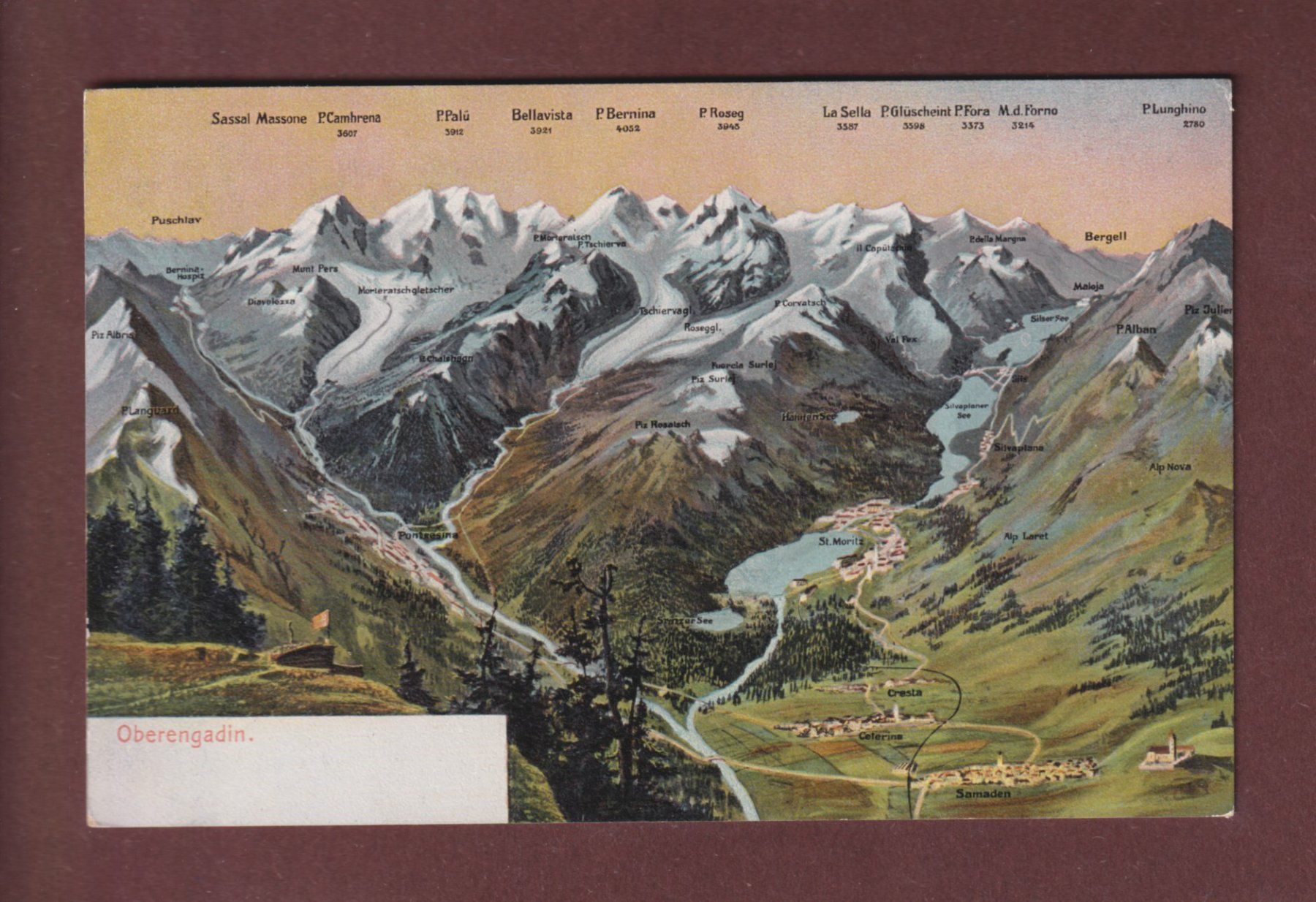 Cartoline postali: OBER-ENGADIN – Usato da Pully venduto da nicecards-shop
