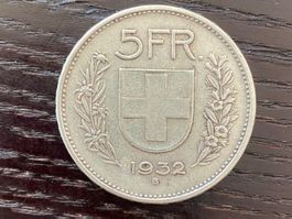 1 x 5 Franken Schweiz 1932 – zirkuliert