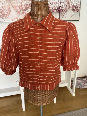 Bluse orange-gelb gestreift, Puffärmel, Scotch&Soda, M