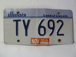 USA Nummernschild Autonummer License Plate ILLINOIS TY 692
