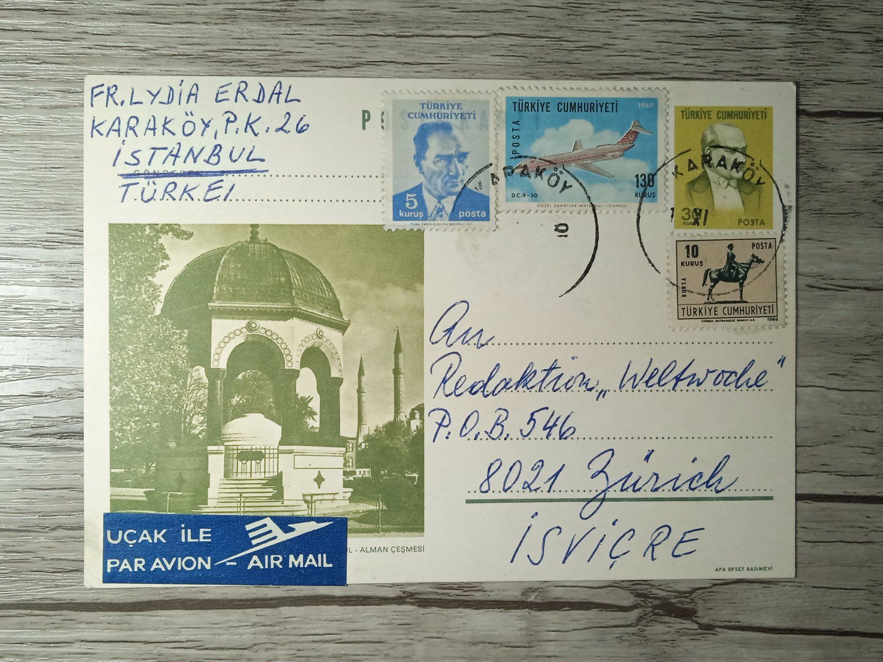 Tous les timbres: TR45 Carte Postale + Timbre Turquie 1971 – D'occasion à Cousset par Patrick_Collections
