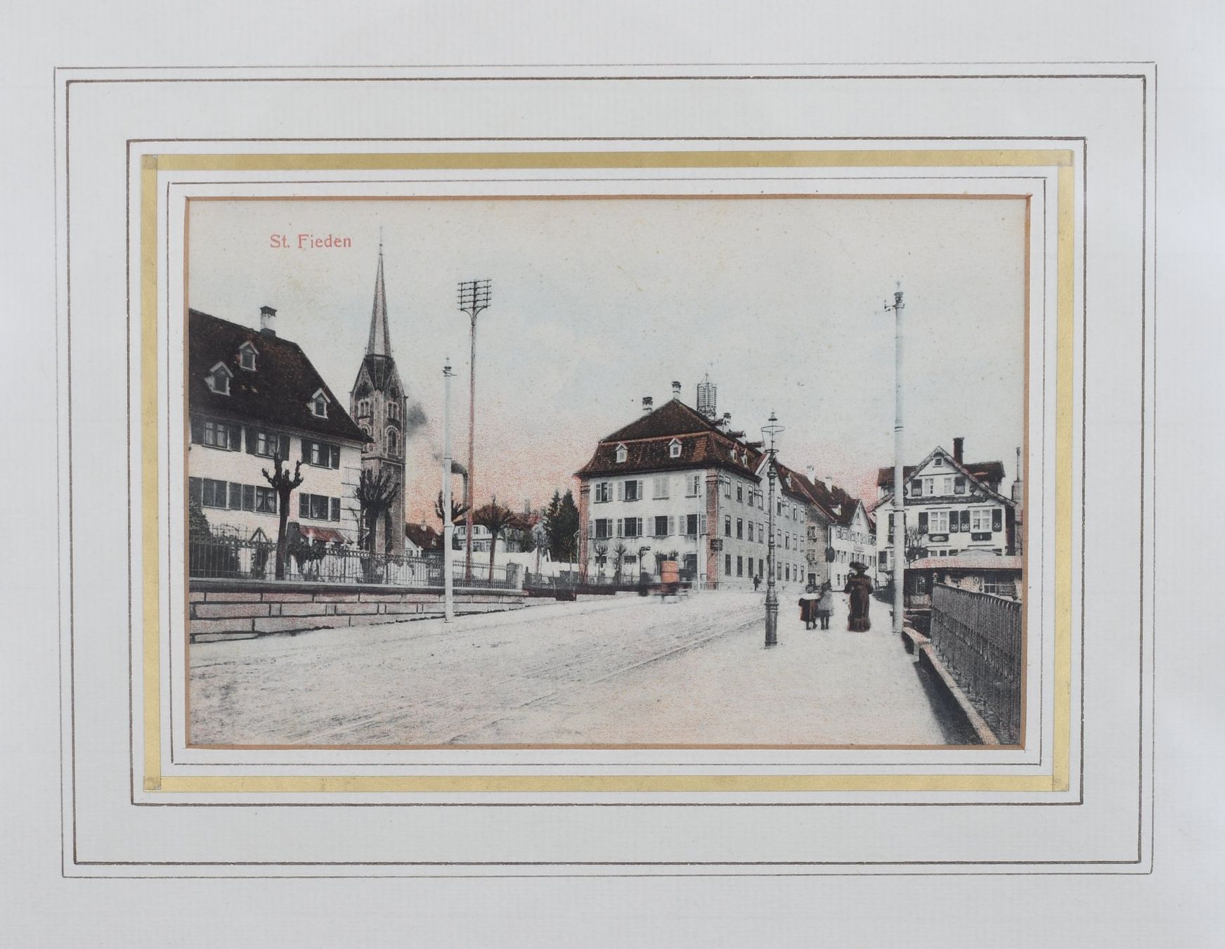 Cartoline postali: Alte Ansichtskarte St. Fiden mit Goldrahmen – Usato da Dürnten venduto da pema28 1