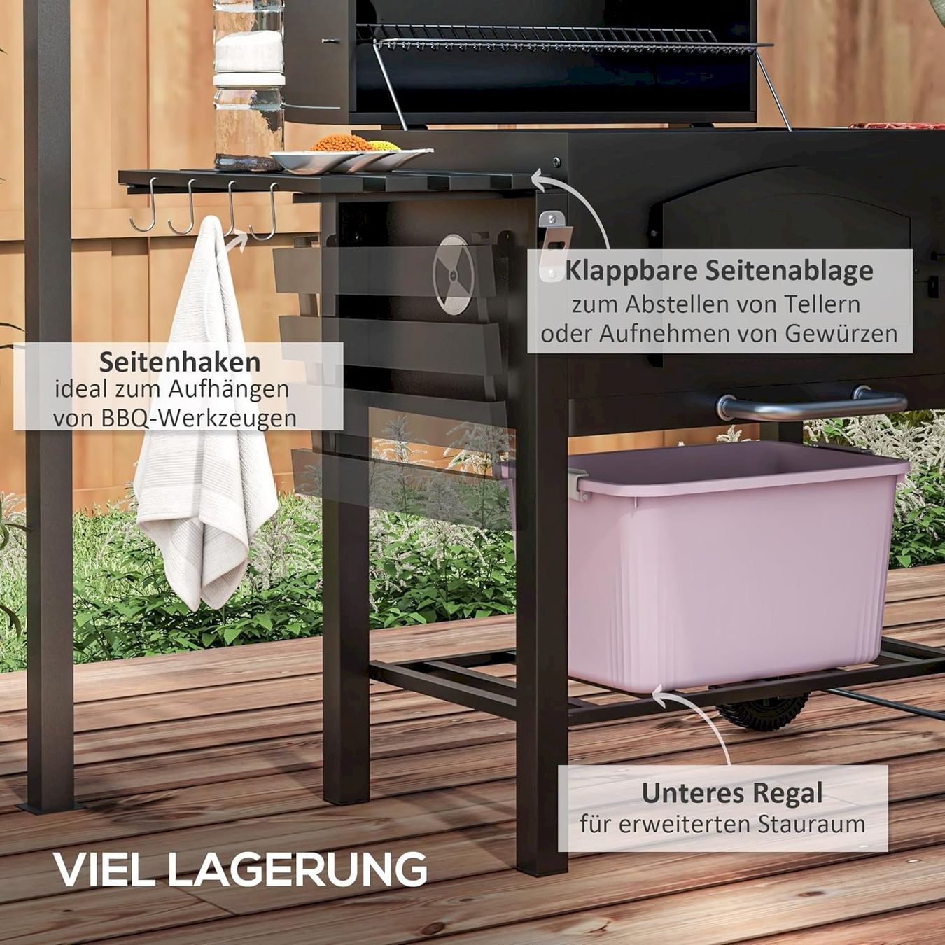 Griglie: Holzkohlegrill BBQ-Grill Smoker – Nuovo e nell'imballaggio originale da Bottighofen venduto da zaap 5