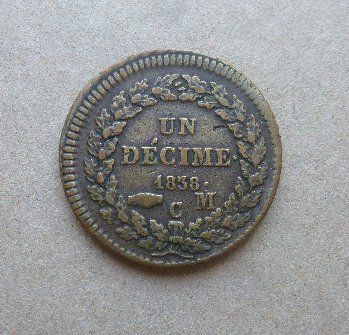 Alle Münzen: Monaco ++ Un Decime 1838 – Gebraucht aus Walkringen von Casablanca777 1