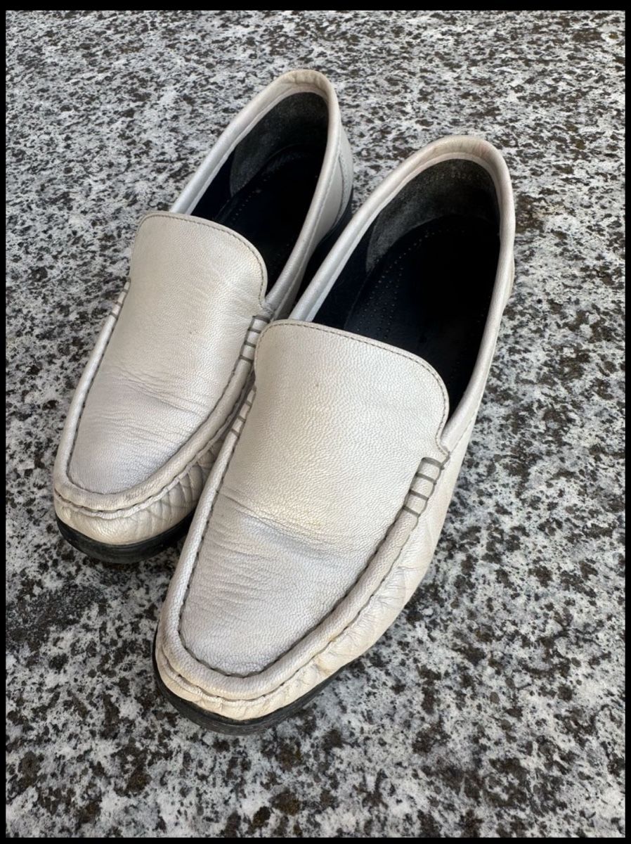 Damenschuhe: weisse Schuhe aus Leder Mokassins – Gebraucht aus Zürich von joa_7xds 1