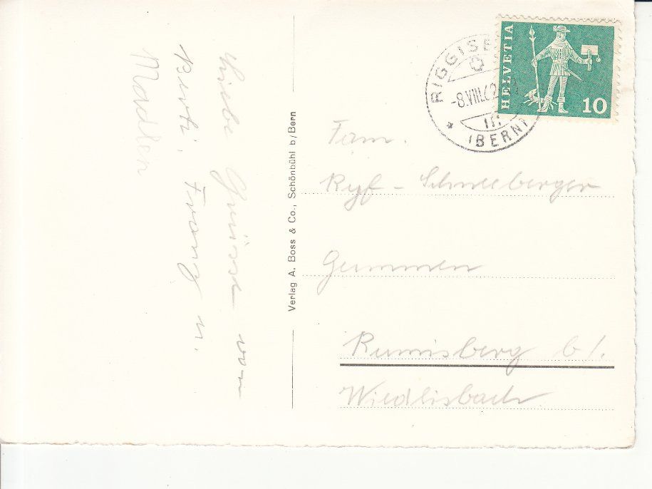 Cartoline postali: Gantrisch 1962 – Usato da Bürglen TG venduto da StampGraf 1