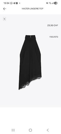 Neu* Top Zara gr.S schwarz mit Spitze