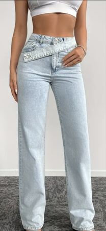 Jean droit pour femme à taille haute , taille 38