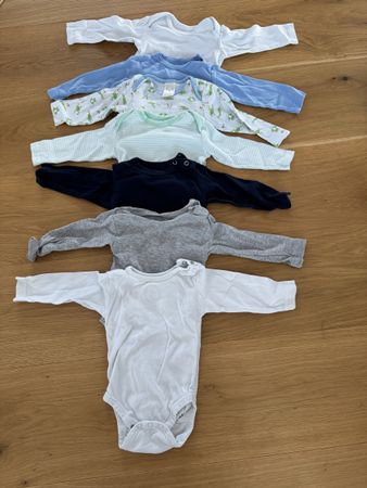 Baby Langarm Bodys Grösse 62/68, 7 Stück