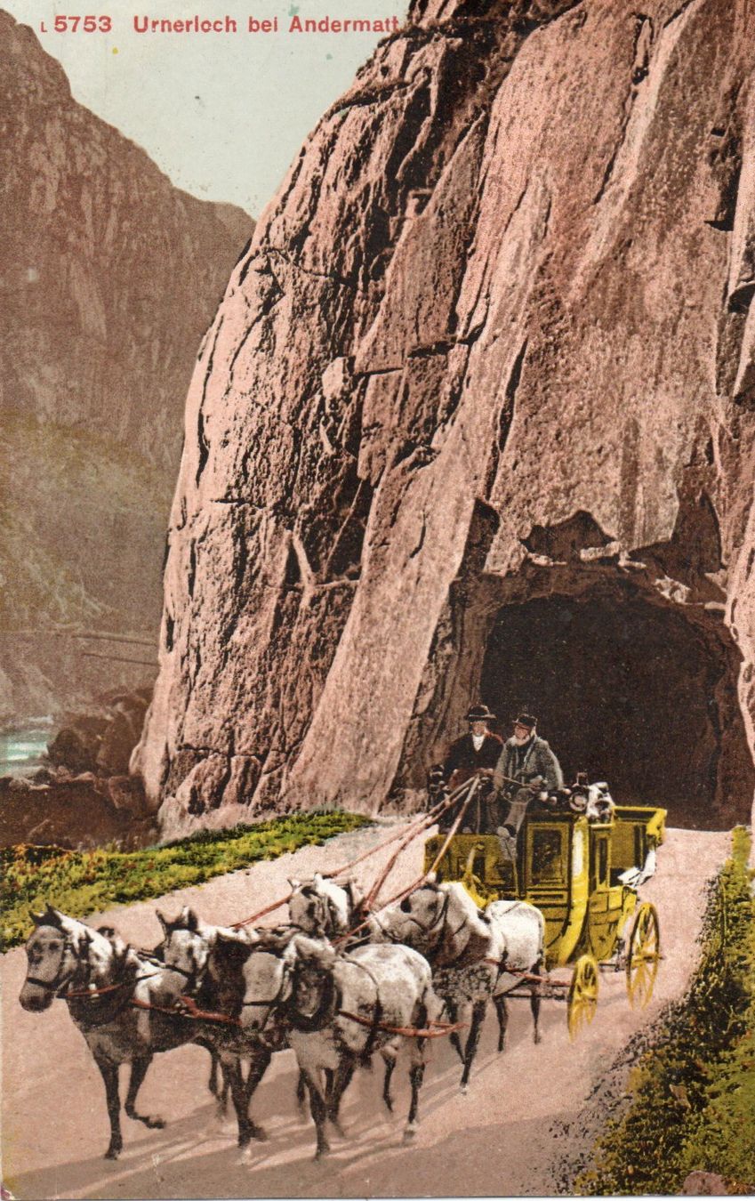Cartoline postali: Urnerloch bei Andermatt - Postkutsche – Nuovo (secondo la descrizione) da Melano venduto da pisonsdro