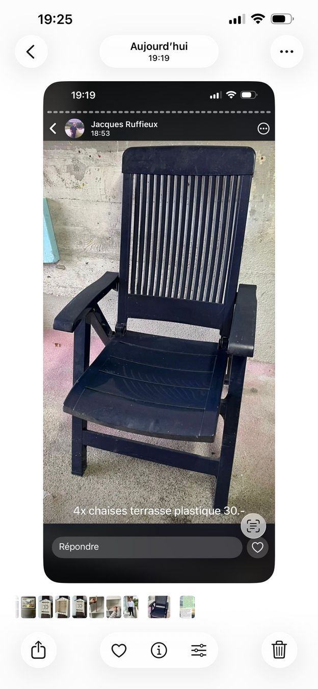 Sedie: 4  chaises de terrasse – Usato da Moutier venduto da cat365 1