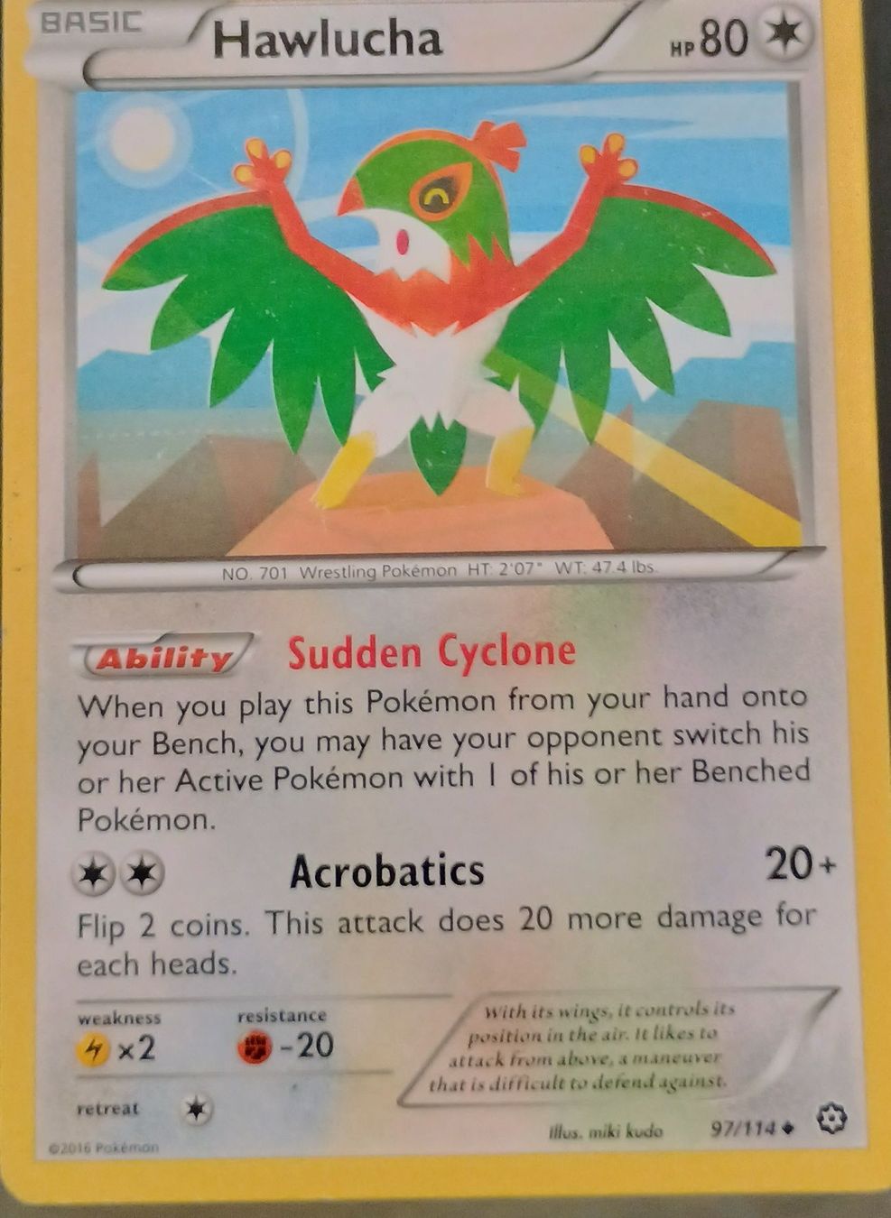 Pokémon Carte collezionabili: Hawlucha Pokemon Card - Excellent Condition! – Usato da Murten venduto da Palli23