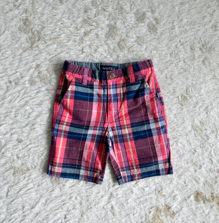 Nautica Kids checkered berms maroon / pink / blue Sz 3T