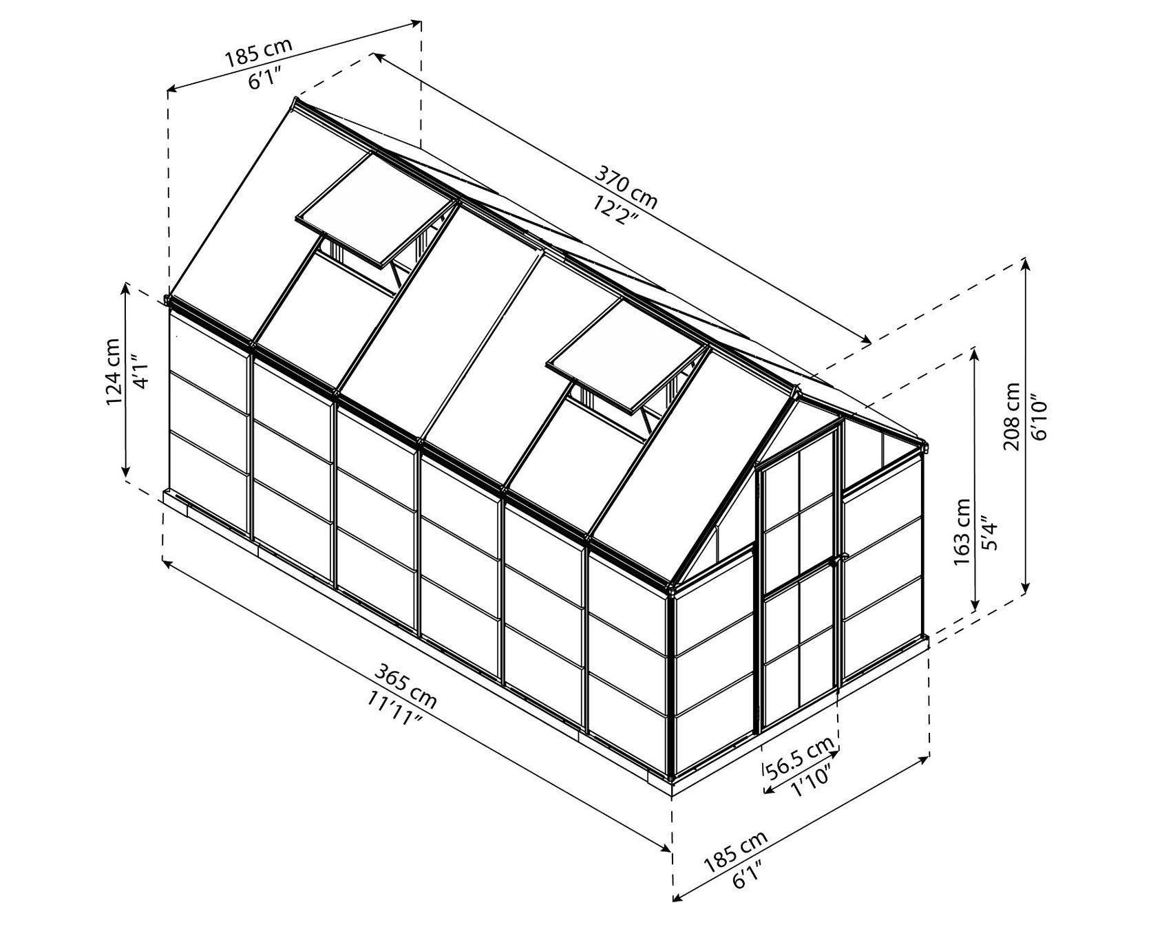 Gartenhäuser & Gewächshäuser: Gewächshaus Hybrid 2 x 3.7 silber – Neu und originalverpackt aus Erlinsbach von Home-World 6