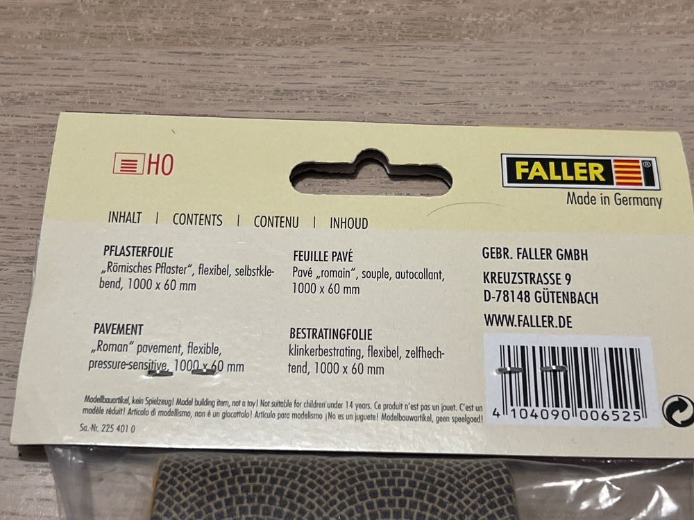 Faller Modelleisenbahnen: Faller 170652 Pflasterfolie H0 OVP NEU – Neu und originalverpackt aus St-Imier von foto2hand 1