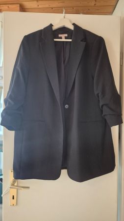H&M Blazer schwarz Grösse L geraffte Ärmel