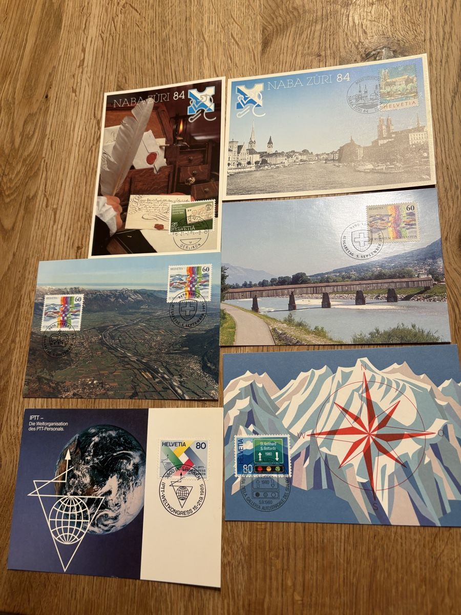 Tutti i francobolli: Briefmarken-Kollektion, 6 Stk. Ansichtskarten – Usato da Gossau SG venduto da Dobby1974