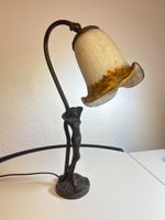 Tischlampe jugendstil Dame Figur Bronze sig Julien CAUSSE
