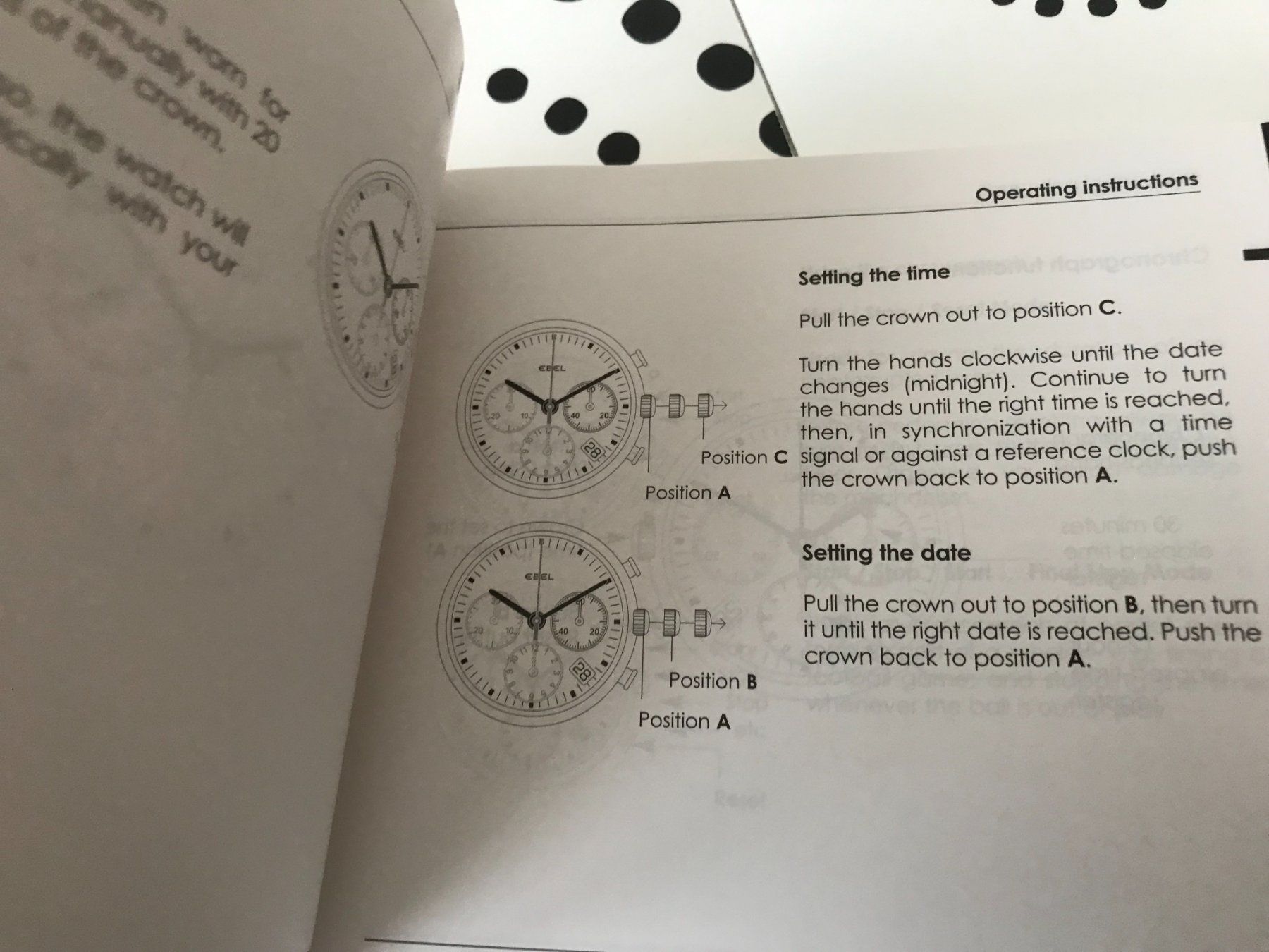 Documenti: EBEL - AUTOMATIC CHRONOGRAPH - OPERATING INSTRUCTIONS – Usato da Epalinges venduto da watchforyou 4