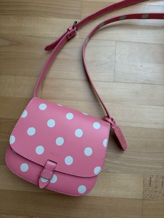 Leder Crossbody Cath Kidston rosa weiss gepunktet gut