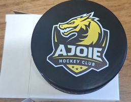 Eishockey Puck HC Ajoie Logo schwarz Burger King neuwertig