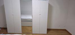 Wardrobe with mirror doors white 4 doors 140cm width