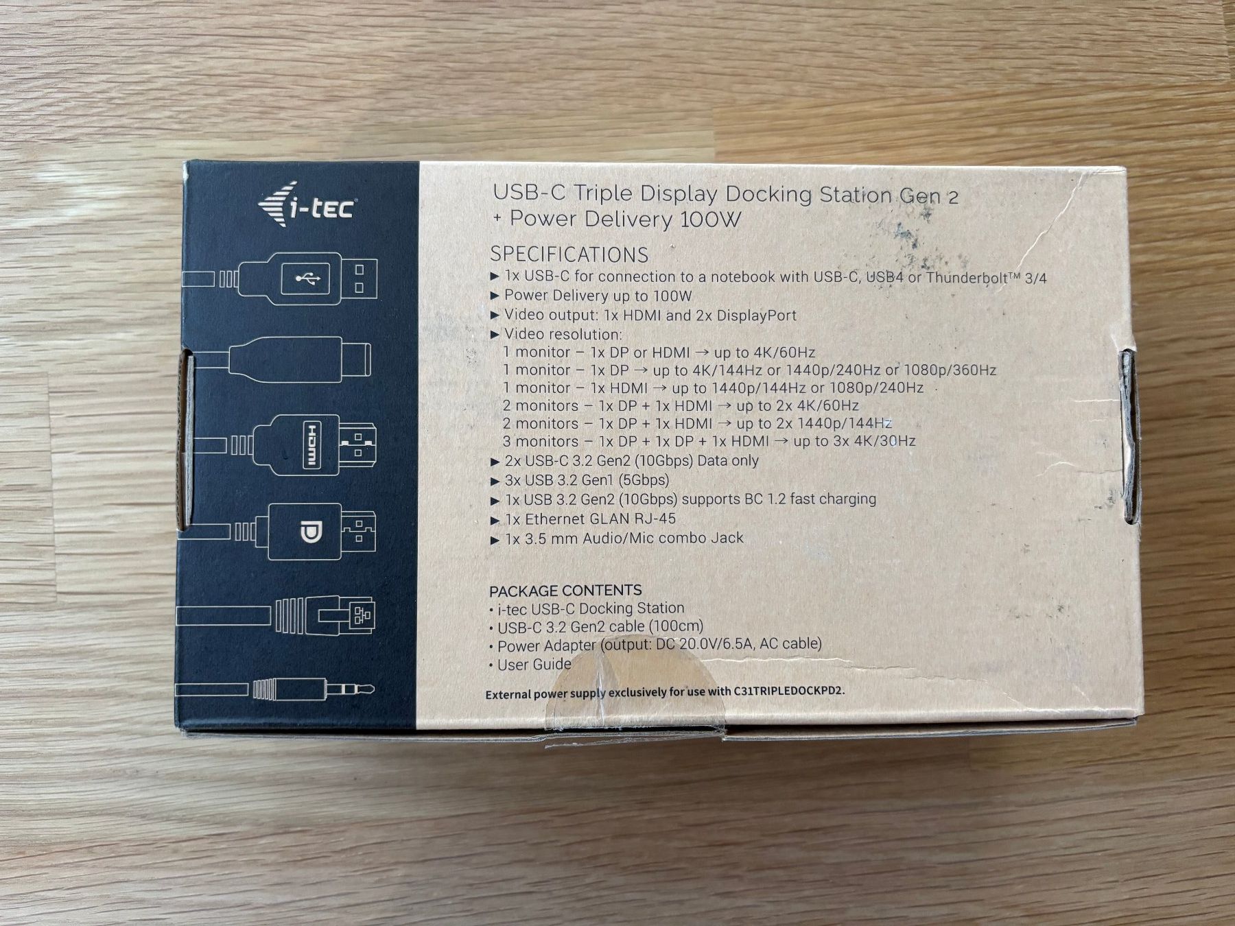 I-tec Docking station: I-tec USB-C Triple Display Docking Station Gen 2 100W – Usato da Winterthur venduto da topaz02 1